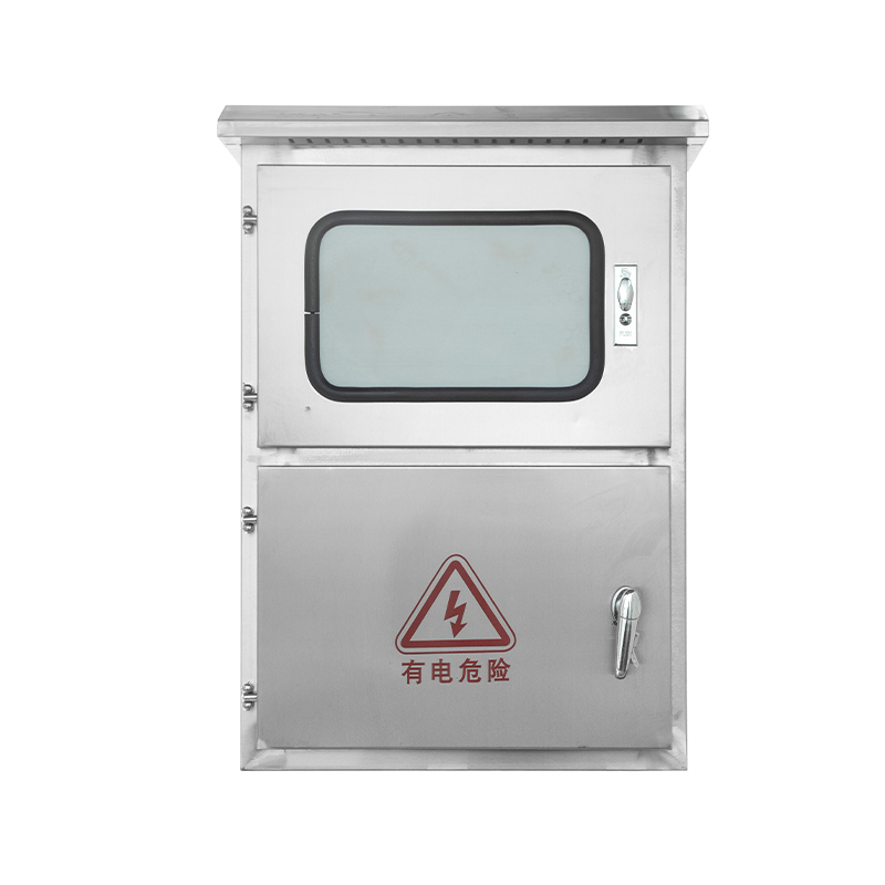 Caixa de aço inoxidável para sistema fotovoltaico conectado à rede.