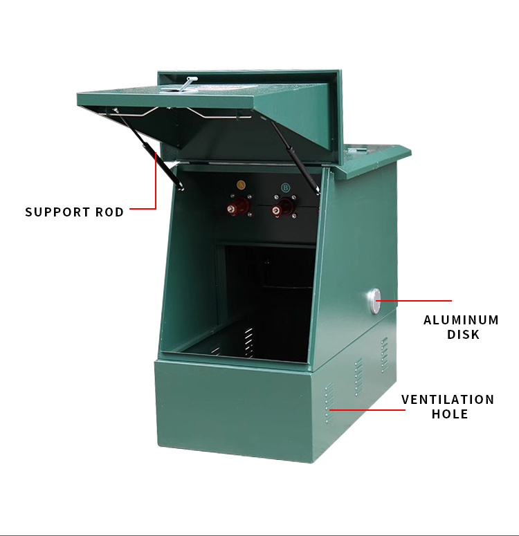 Caixa de distribuição externa em aço inoxidável para cabos de alta tensão DFW-12/630, 10 kV, uma entrada e três saídas.