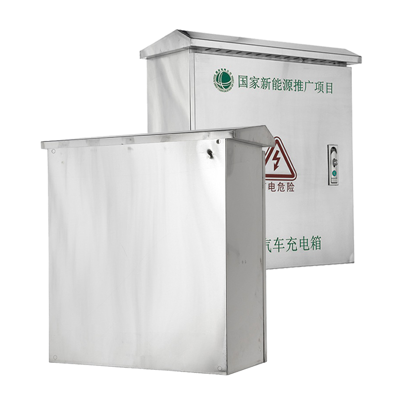 Caixa de carregamento para veículos elétricos em aço inoxidável para estacionamento externo