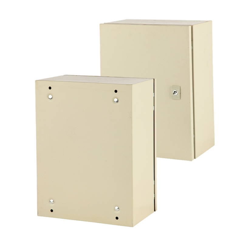 Caixa de aço revestida a pó para proteção contra corrosão.