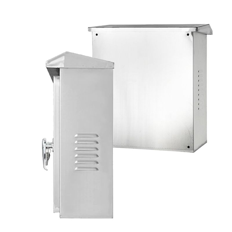 Caixa de distribuição em aço inoxidável com proteção contra surtos