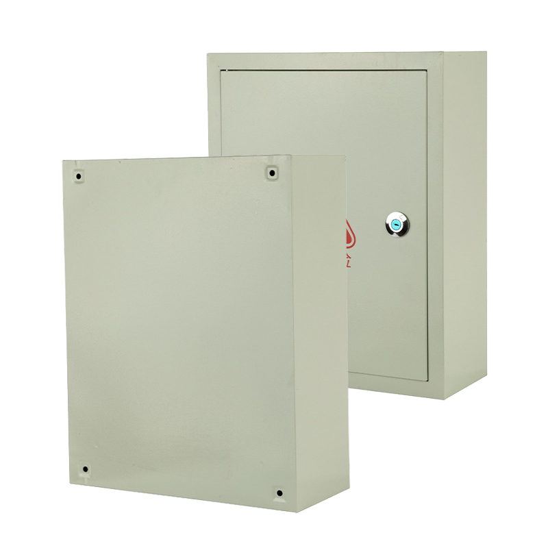 Caixa elétrica com orelhas de fixação para montagem na parede