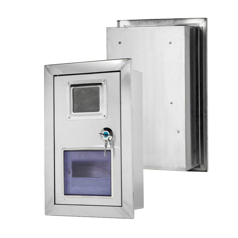Caixa de aço inoxidável para instalação embutida na parede para medidor de eletricidade