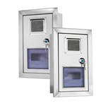 Caixa de medidor de parede em aço inoxidável com visor.