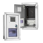 Caixa de aço inoxidável para instalação embutida na parede para multímetro