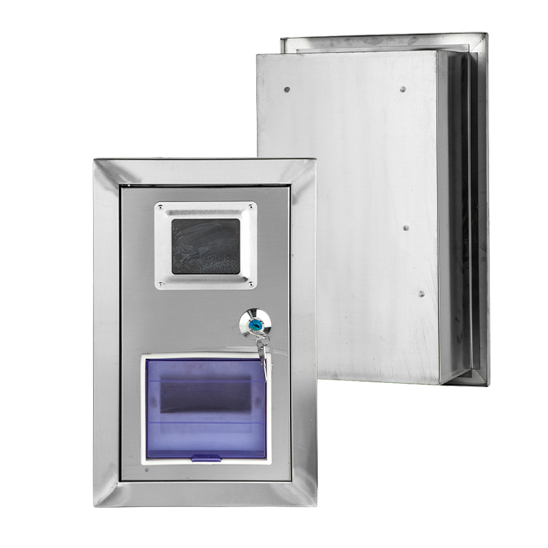 Caixa de junção embutida na parede em aço inoxidável para medidor